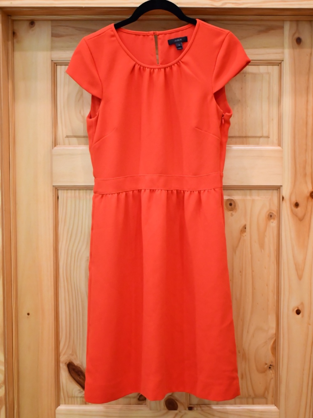 J. Crew Bright Red Cap-Sleeve Midi Dress 4